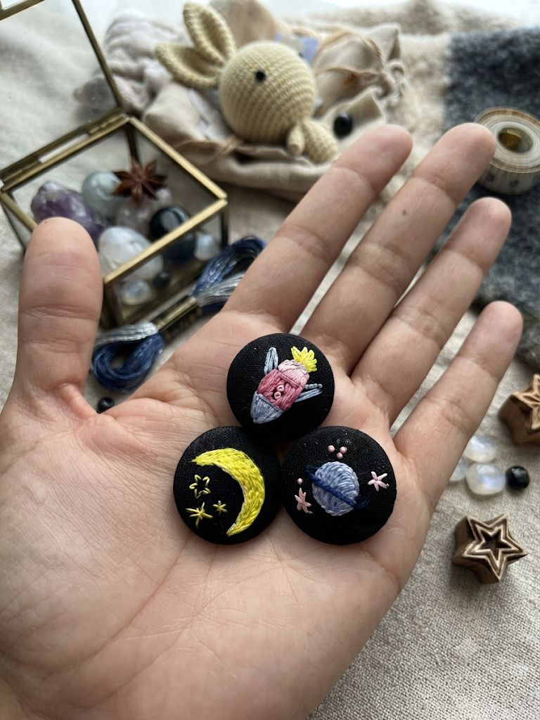 Celestial Buttons, Set of 3