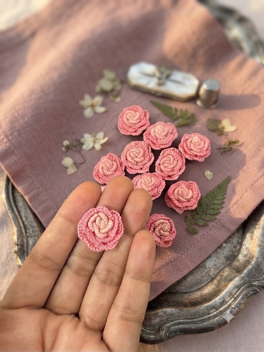 Coral Pink Bullion Roses, Set of 12