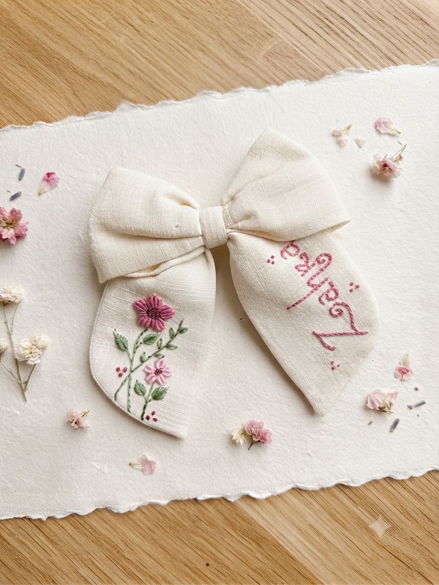 Zahra Personalised Bow Ivory