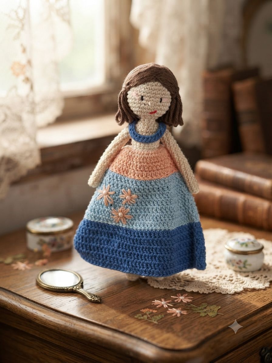 Flower Girl Crochet Doll