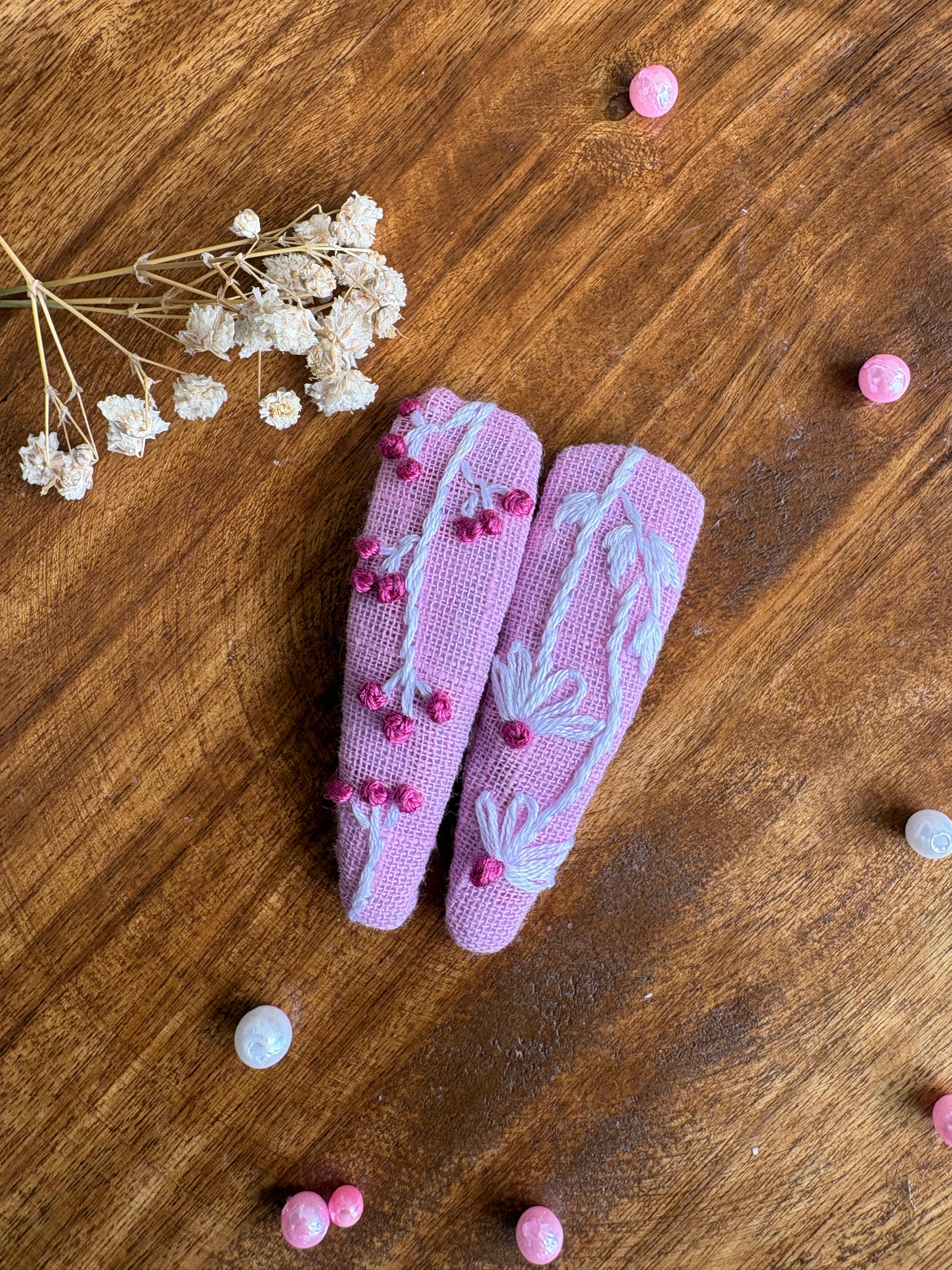 Mauve Berry Vine Hair Clips, Set of 2