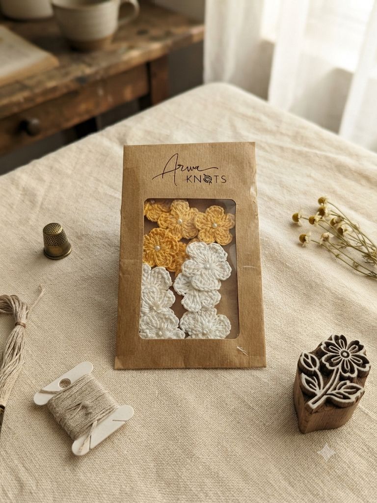 Mini Crochet Flowers — Set of 12 (Mixed)
